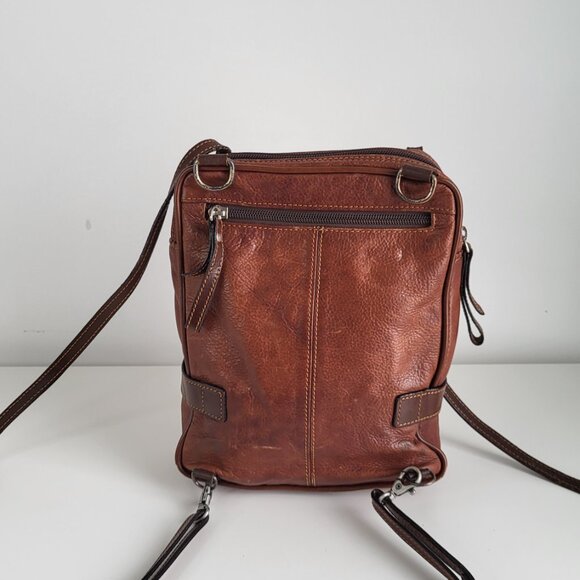 THE TREND Italy Leather Convertible Bag I Crossbody/Backpack I Vintage - Picture 5 of 12